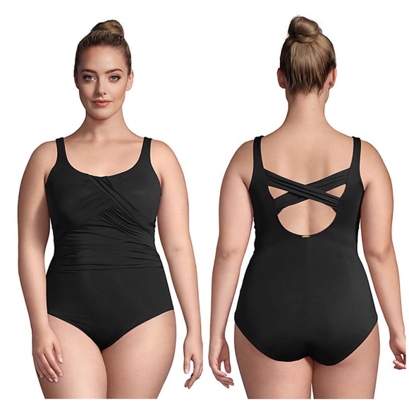 Lands end Slender Carmela Tummy Control Scoop Neck One Piece Swimsuit - Picture 5 of 5